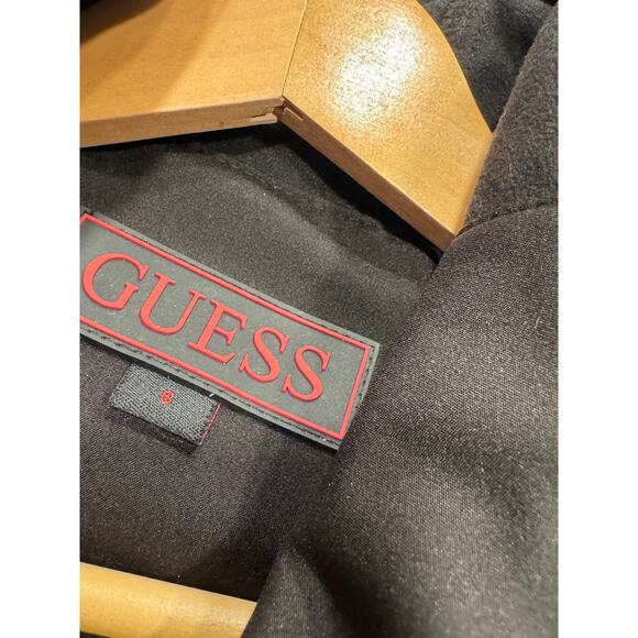 Guess Men's Soft Shell Hooded Jacket Size S Black Full Zip Long Sleeve Pocket - Picture 4 of 10